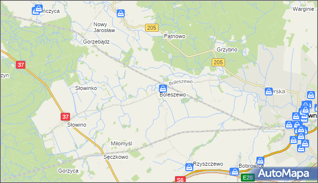 mapa Boleszewo, Boleszewo na mapie Targeo