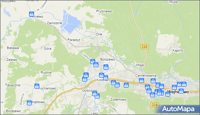 mapa Bolszewo, Bolszewo na mapie Targeo