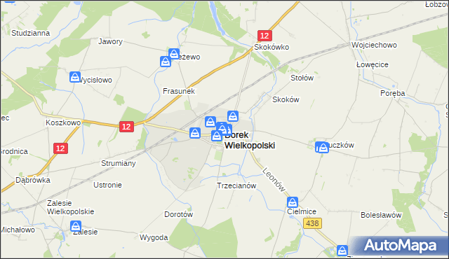 mapa Borek Wielkopolski, Borek Wielkopolski na mapie Targeo