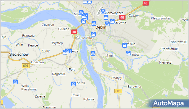 mapa Borowa gmina Puławy, Borowa gmina Puławy na mapie Targeo