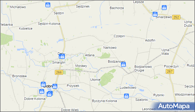 mapa Borowo gmina Dobre, Borowo gmina Dobre na mapie Targeo