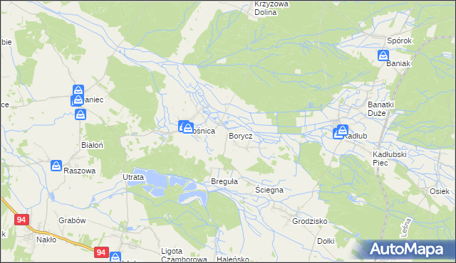 mapa Borycz, Borycz na mapie Targeo