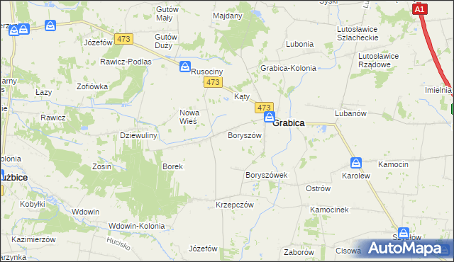mapa Boryszów, Boryszów na mapie Targeo