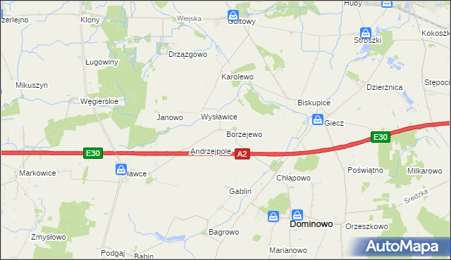 mapa Borzejewo, Borzejewo na mapie Targeo