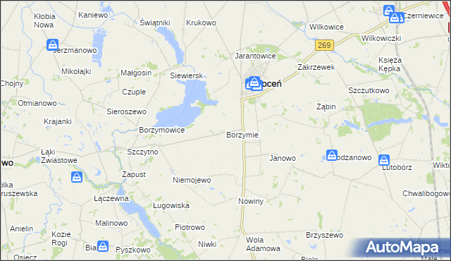 mapa Borzymie, Borzymie na mapie Targeo