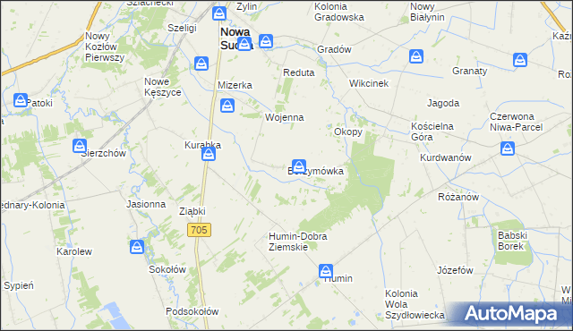 mapa Borzymówka, Borzymówka na mapie Targeo