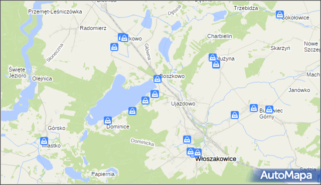 mapa Boszkowo-Letnisko, Boszkowo-Letnisko na mapie Targeo