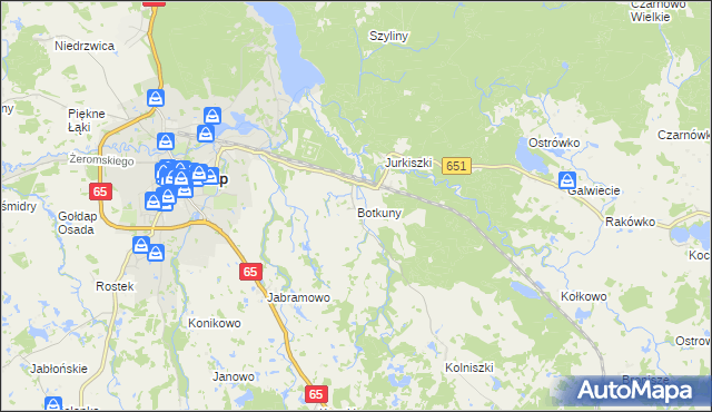 mapa Botkuny, Botkuny na mapie Targeo