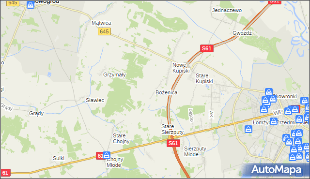 mapa Bożenica, Bożenica na mapie Targeo