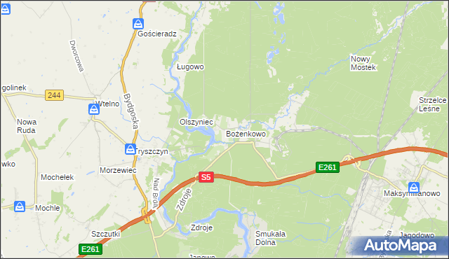 mapa Bożenkowo, Bożenkowo na mapie Targeo