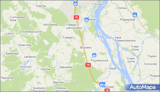 mapa Bożówka, Bożówka na mapie Targeo