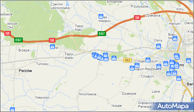 mapa Bralin powiat kępiński, Bralin powiat kępiński na mapie Targeo