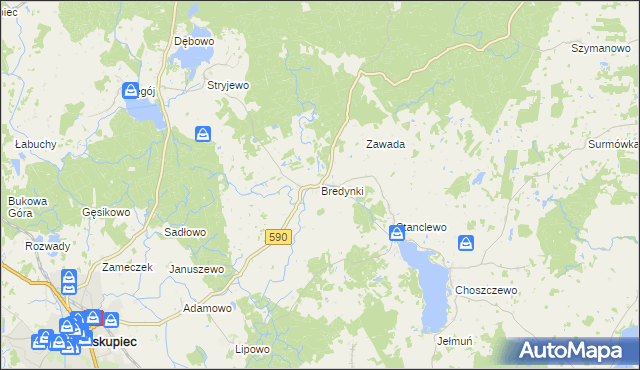 mapa Bredynki, Bredynki na mapie Targeo