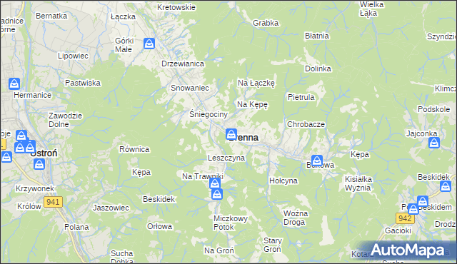 mapa Brenna, Brenna na mapie Targeo