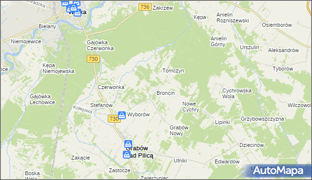 mapa Broncin, Broncin na mapie Targeo