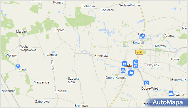 mapa Bronisław gmina Dobre, Bronisław gmina Dobre na mapie Targeo