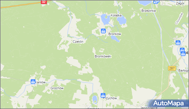 mapa Bronkówek, Bronkówek na mapie Targeo