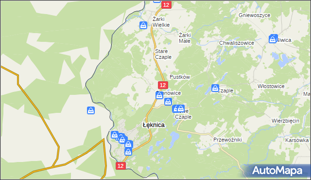 mapa Bronowice gmina Trzebiel, Bronowice gmina Trzebiel na mapie Targeo