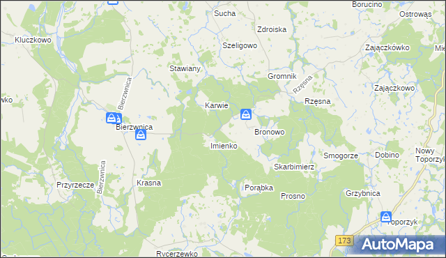 mapa Bronówko, Bronówko na mapie Targeo
