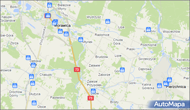 mapa Brudzów, Brudzów na mapie Targeo