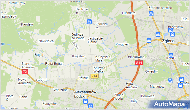 mapa Brużyczka Mała, Brużyczka Mała na mapie Targeo