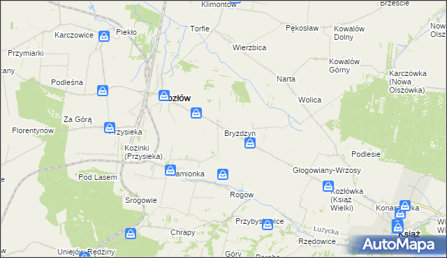 mapa Bryzdzyn, Bryzdzyn na mapie Targeo