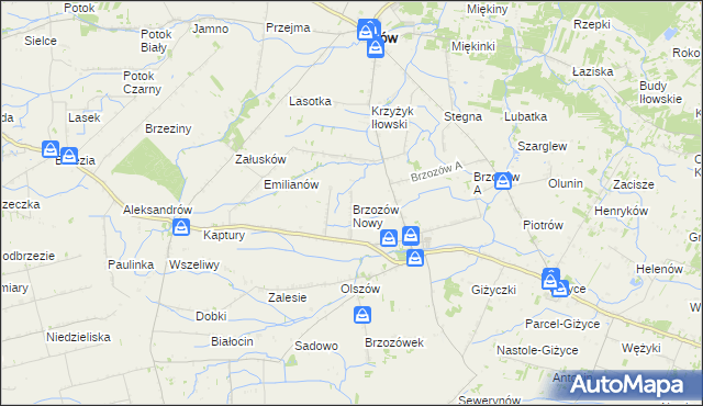 mapa Brzozów Nowy, Brzozów Nowy na mapie Targeo