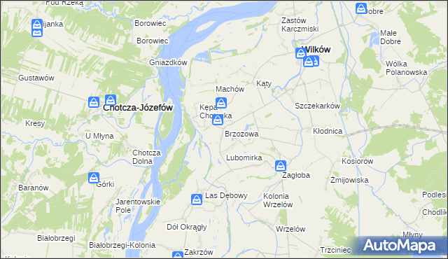 mapa Brzozowa gmina Wilków, Brzozowa gmina Wilków na mapie Targeo