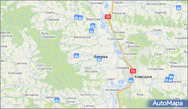 mapa Brzyska, Brzyska na mapie Targeo