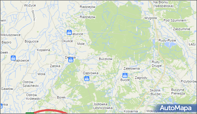 mapa Buczków gmina Rzezawa, Buczków gmina Rzezawa na mapie Targeo