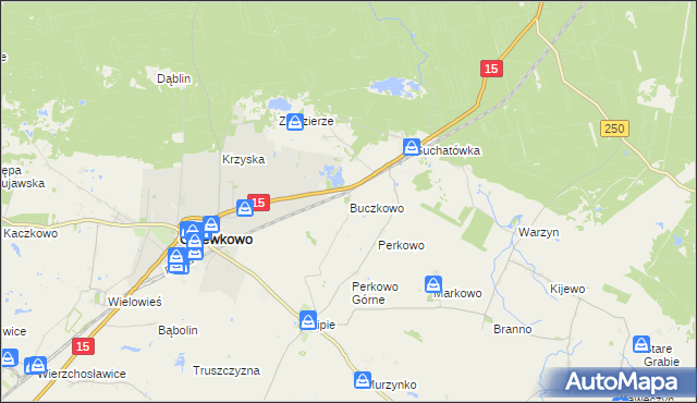 mapa Buczkowo gmina Gniewkowo, Buczkowo gmina Gniewkowo na mapie Targeo