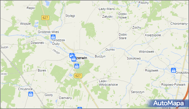 mapa Buczyn, Buczyn na mapie Targeo