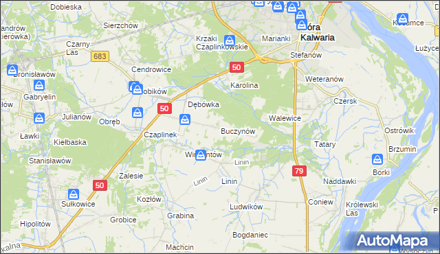 mapa Buczynów, Buczynów na mapie Targeo