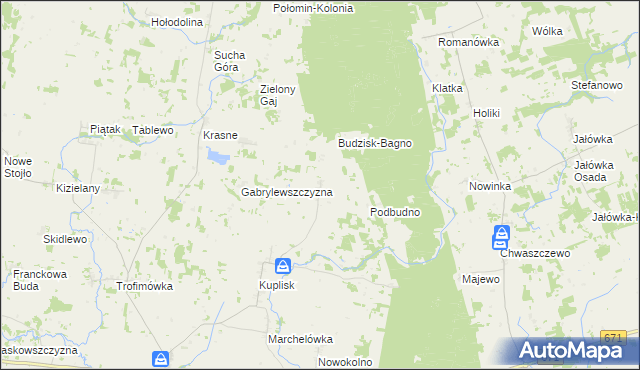 mapa Budno gmina Janów, Budno gmina Janów na mapie Targeo