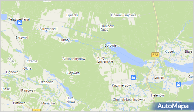 mapa Budy Lucieńskie, Budy Lucieńskie na mapie Targeo