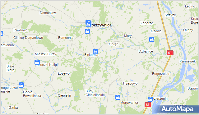 mapa Budy Obrębskie, Budy Obrębskie na mapie Targeo