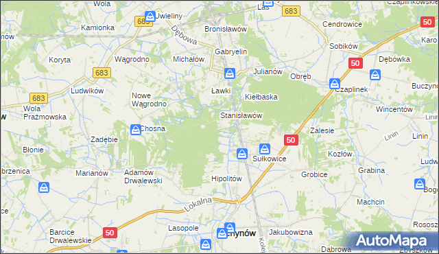 mapa Budy Sułkowskie gmina Chynów, Budy Sułkowskie gmina Chynów na mapie Targeo