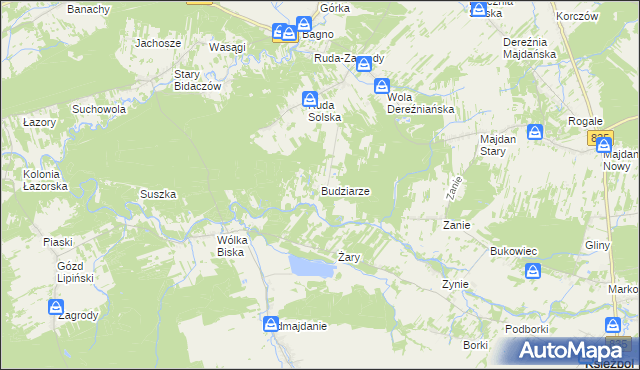 mapa Budziarze, Budziarze na mapie Targeo