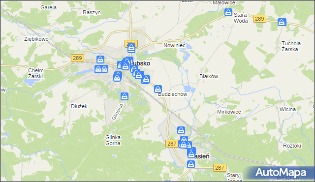 mapa Budziechów, Budziechów na mapie Targeo