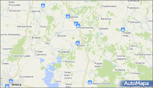 mapa Budzyń gmina Busko-Zdrój, Budzyń gmina Busko-Zdrój na mapie Targeo