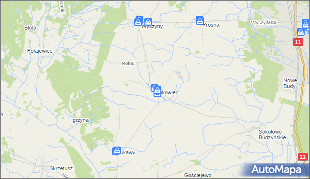 mapa Bukowiec gmina Budzyń, Bukowiec gmina Budzyń na mapie Targeo