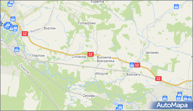 mapa Bukowina Bobrzańska, Bukowina Bobrzańska na mapie Targeo