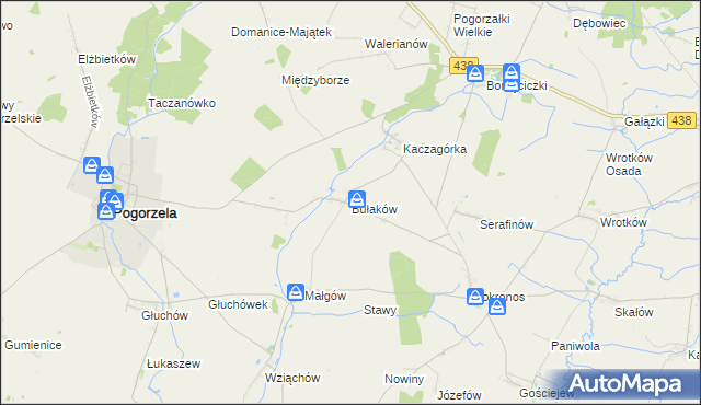 mapa Bułaków, Bułaków na mapie Targeo