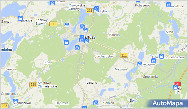 mapa Burchardztwo, Burchardztwo na mapie Targeo
