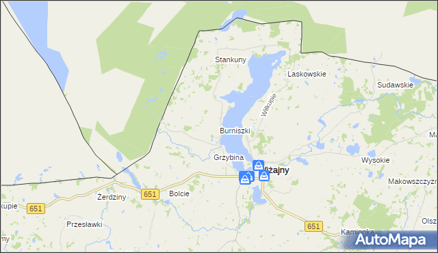 mapa Burniszki, Burniszki na mapie Targeo