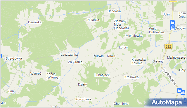 mapa Burwin, Burwin na mapie Targeo