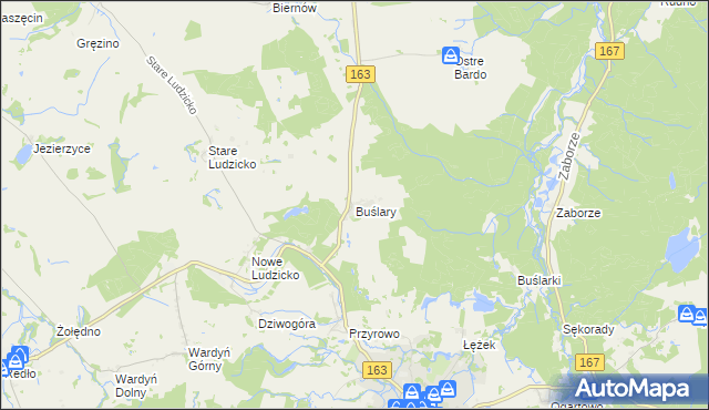 mapa Buślary, Buślary na mapie Targeo