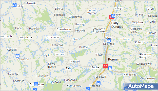 mapa Bustryk, Bustryk na mapie Targeo