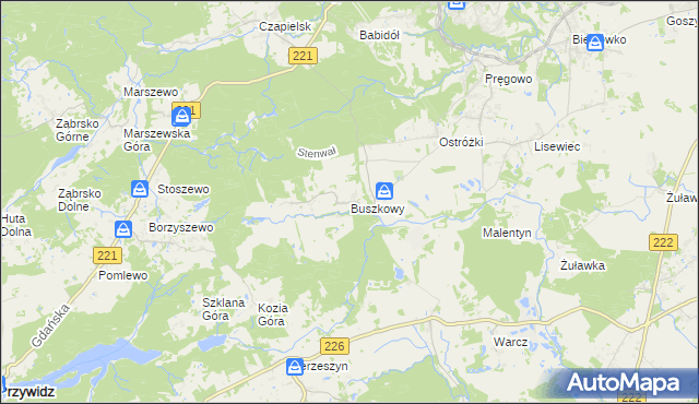 mapa Buszkowy, Buszkowy na mapie Targeo