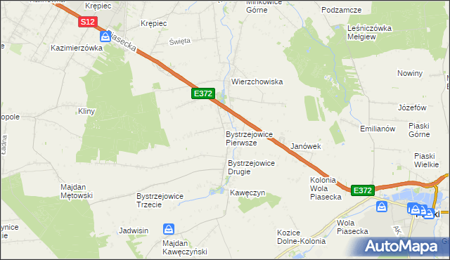 mapa Bystrzejowice Pierwsze, Bystrzejowice Pierwsze na mapie Targeo